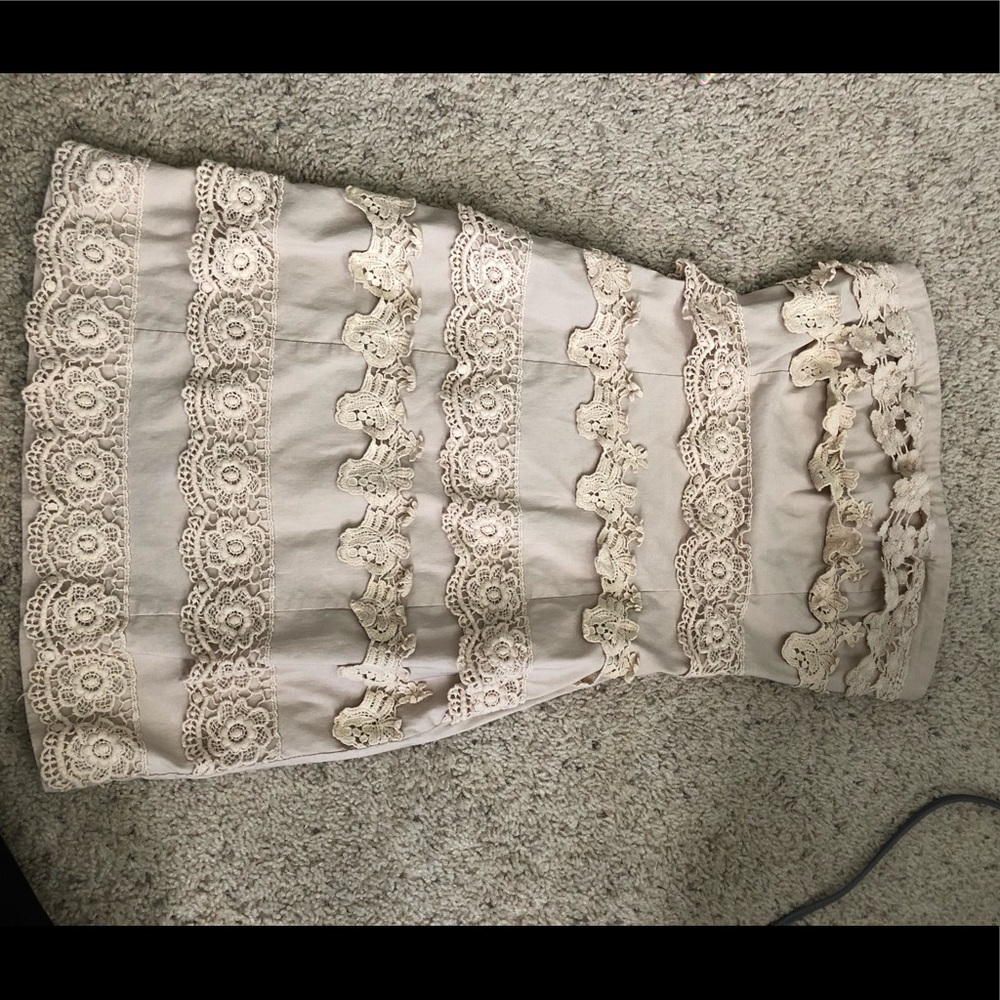 Tan steeples lace dress